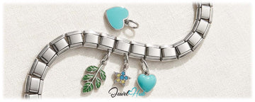 Charm bracelet starter set with Italian link bracelet and MiniCharms from JewelHub