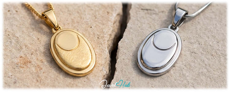 Zinc alloy and stainless steel jewellery compared side by side