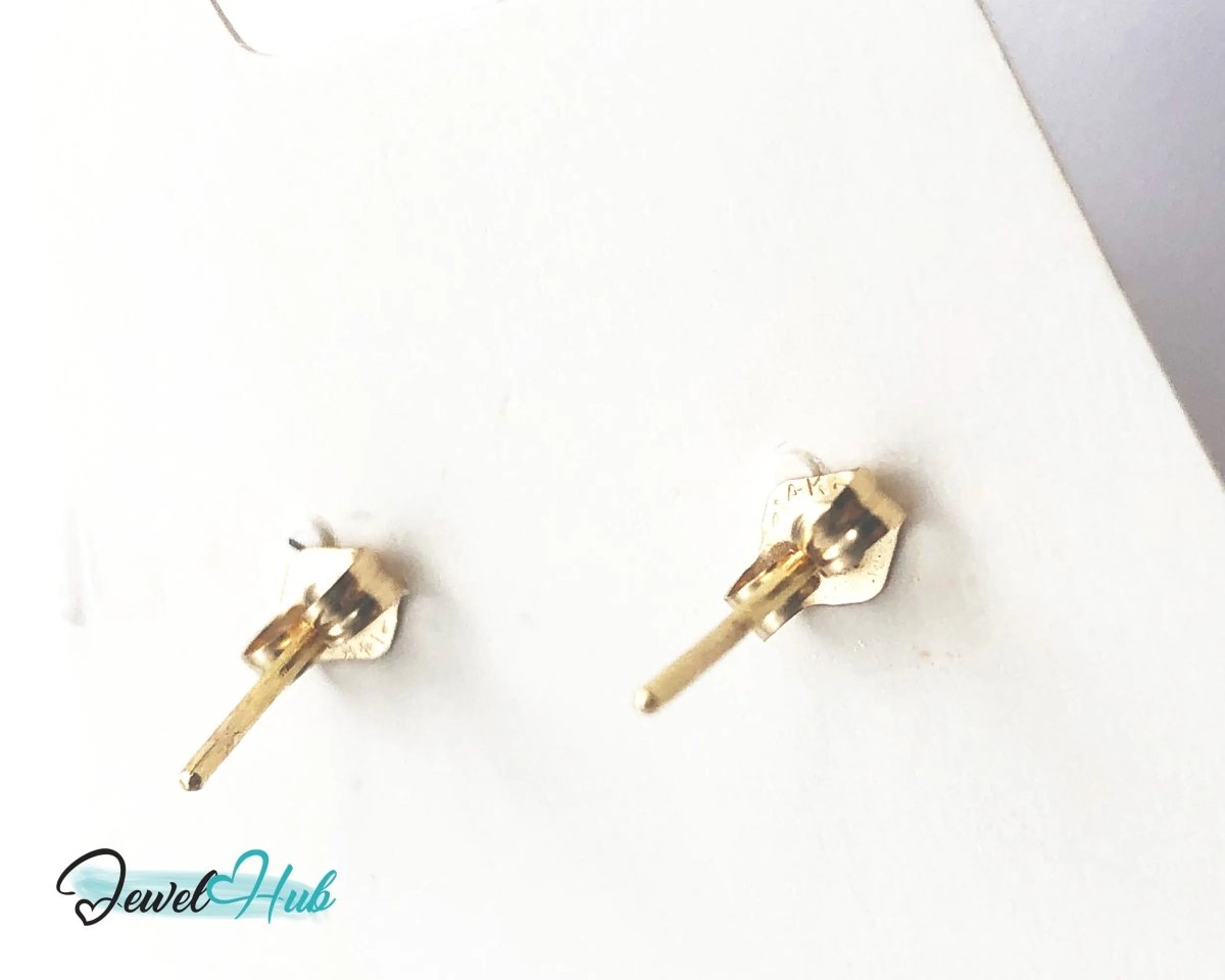 14K Solid Gold Blush Pearl Stud Earrings – 9mm Premium Freshwater Pearls - JewelHub.co.uk