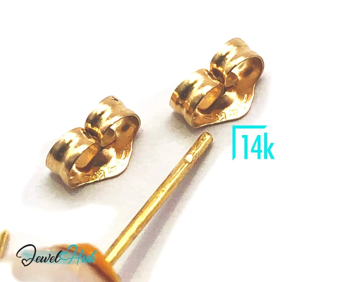 14K Solid Gold Blush Pearl Stud Earrings – 9mm Premium Freshwater Pearls - JewelHub.co.uk