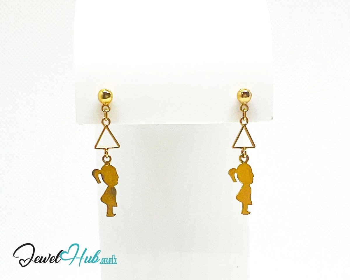 14K Solid Gold Earring “Balloon Daydream” – Whimsical Charm in Lightweight Gold - JewelHub.co.uk