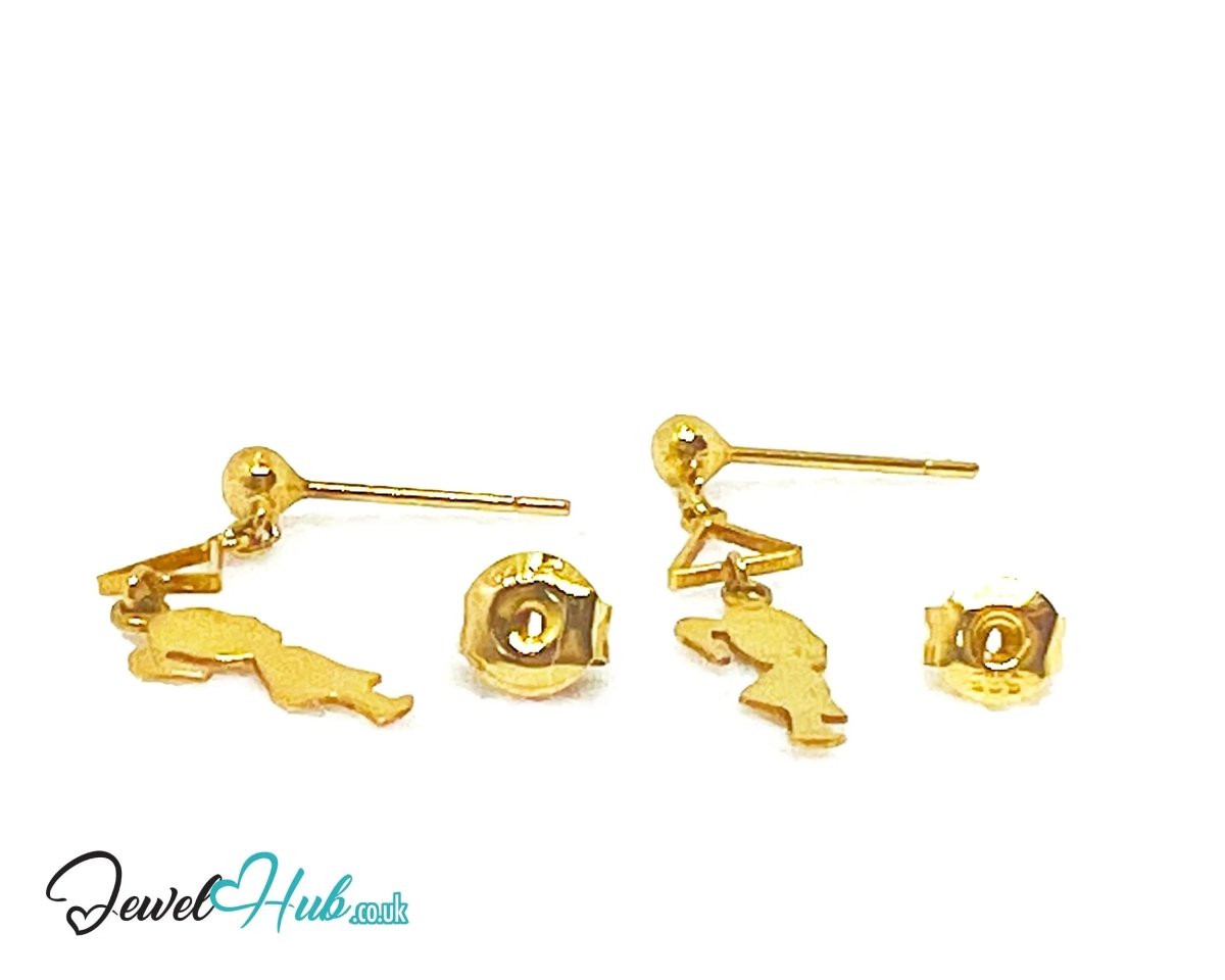 14K Solid Gold Earring “Balloon Daydream” – Whimsical Charm in Lightweight Gold - JewelHub.co.uk