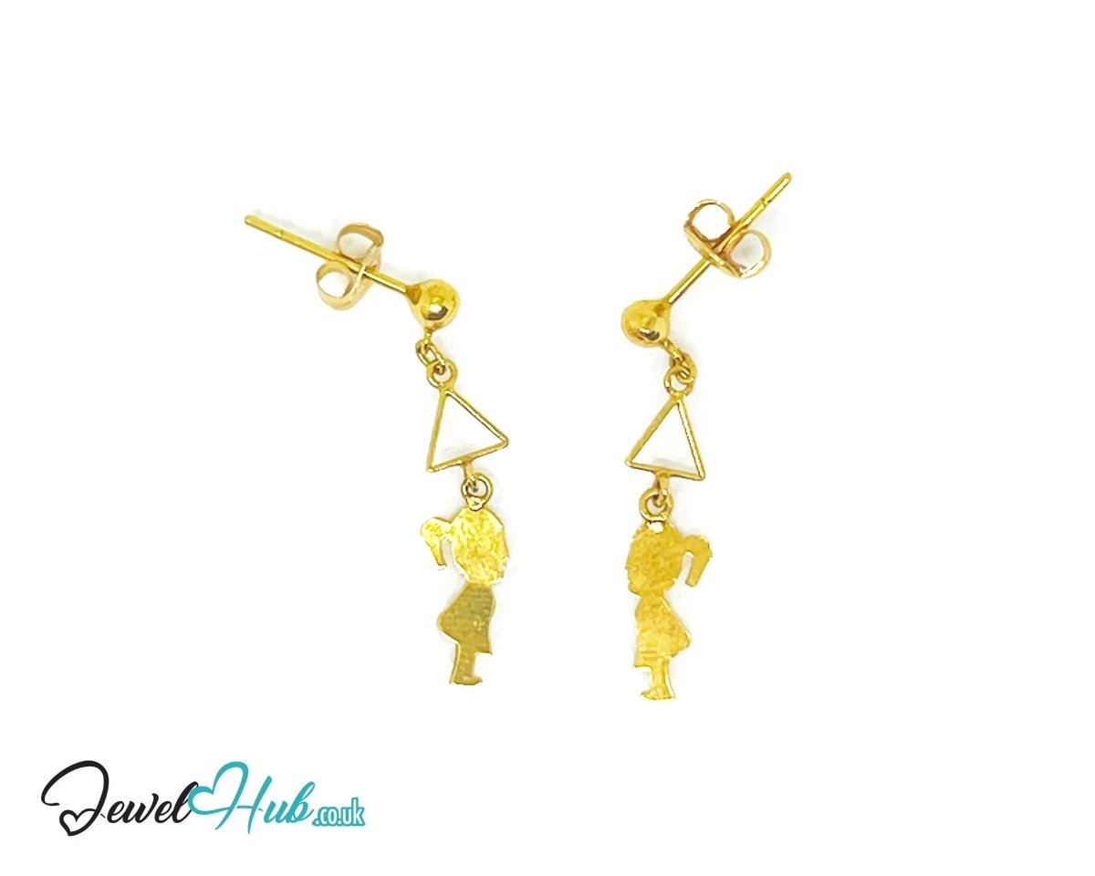 14K Solid Gold Earring “Balloon Daydream” – Whimsical Charm in Lightweight Gold - JewelHub.co.uk