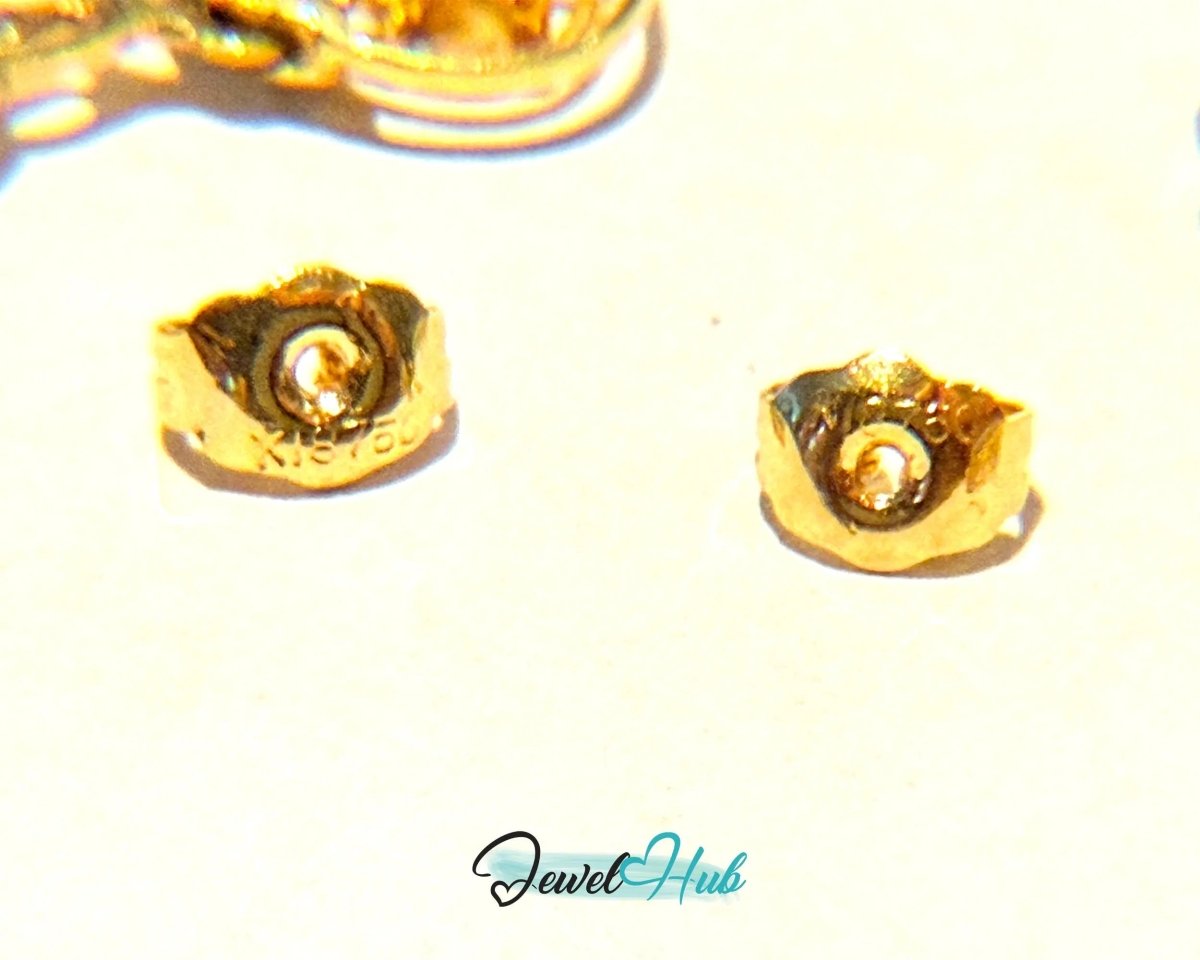 18k (750) Solid Yellow Gold mounted mixed Jade Diamond Earrings - JewelHub.co.uk