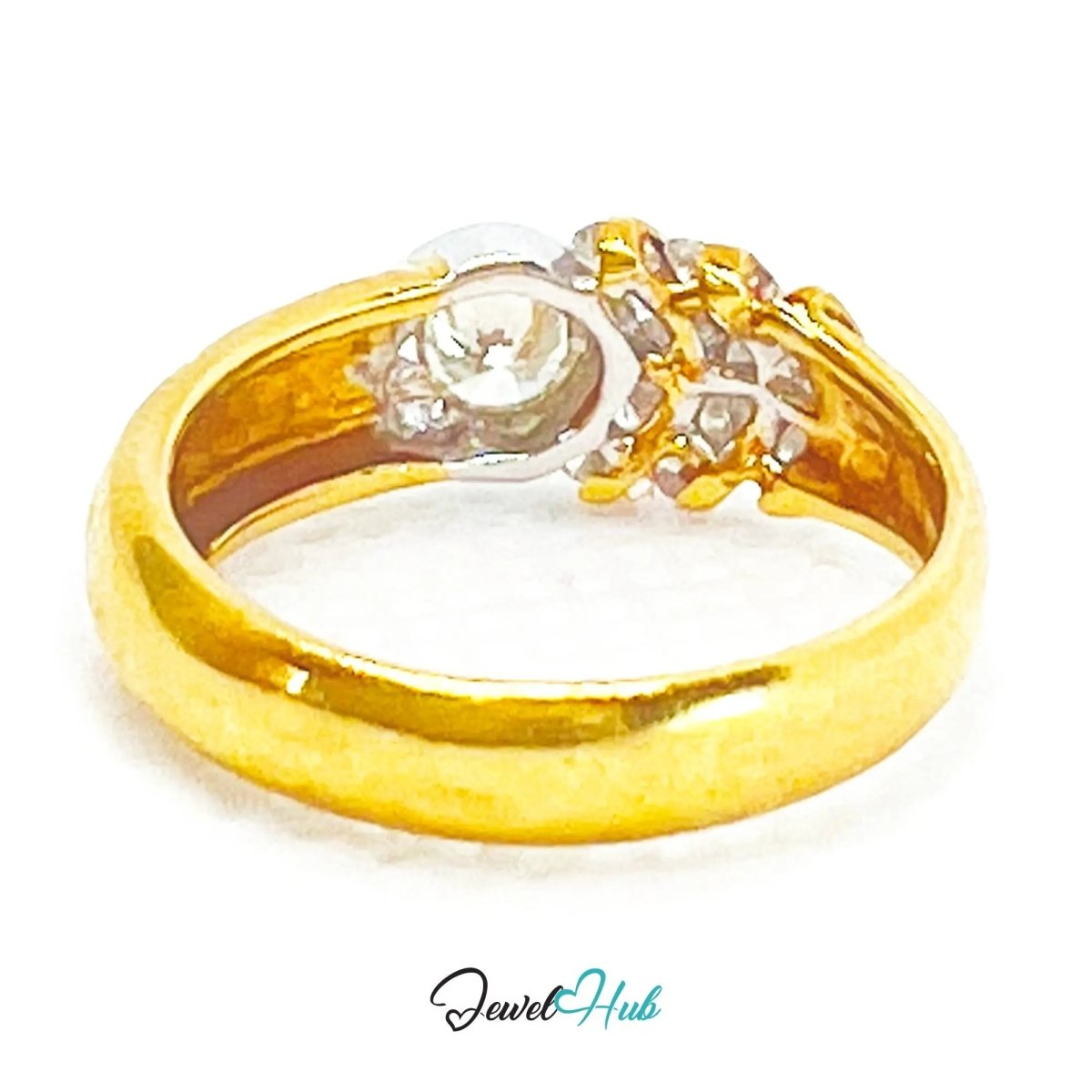 18k Solid Gold Modernist Diamond Ring | 0.38ct | UK L US 6 | Geometric & Modernism - JewelHub.co.uk