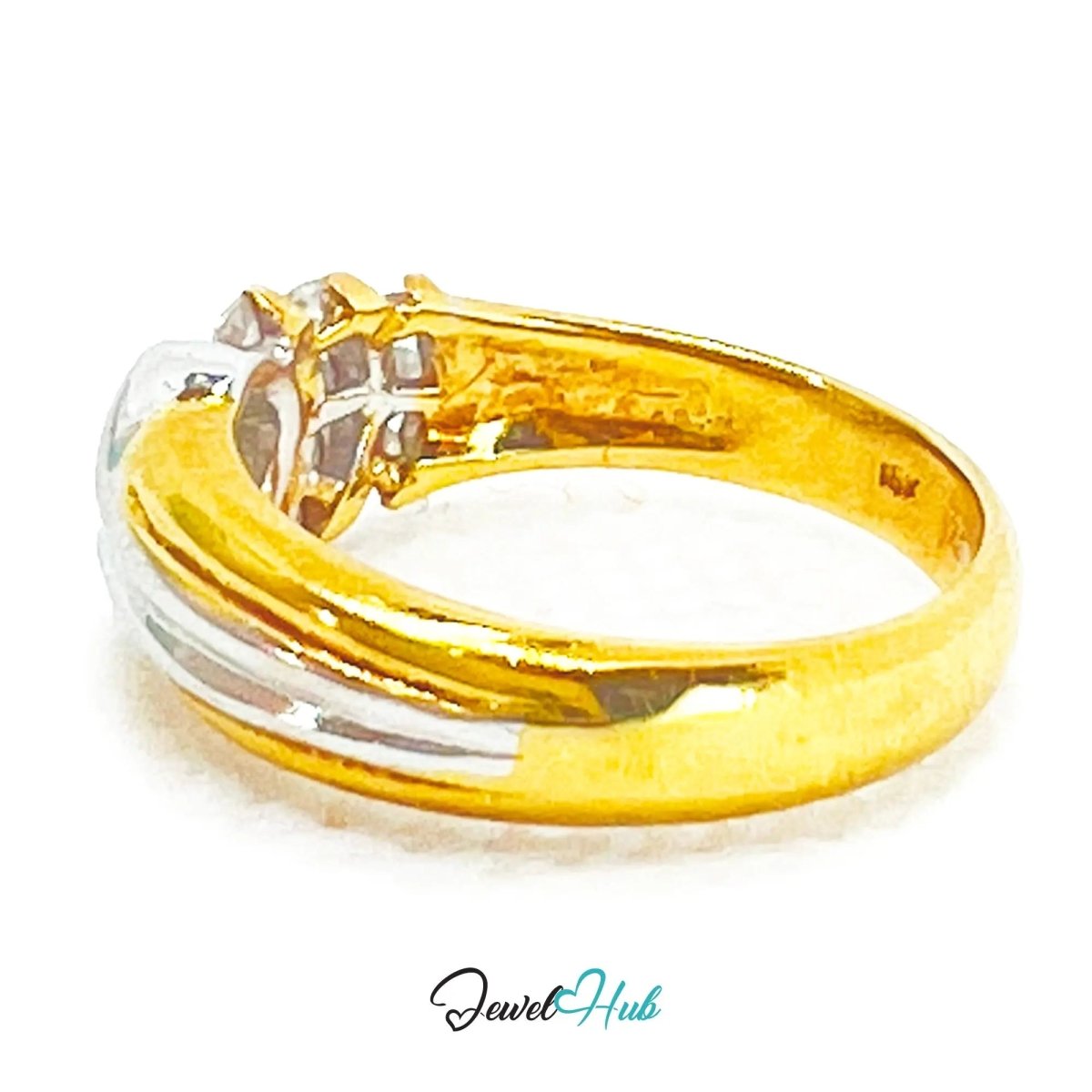 18k Solid Gold Modernist Diamond Ring | 0.38ct | UK L US 6 | Geometric & Modernism - JewelHub.co.uk