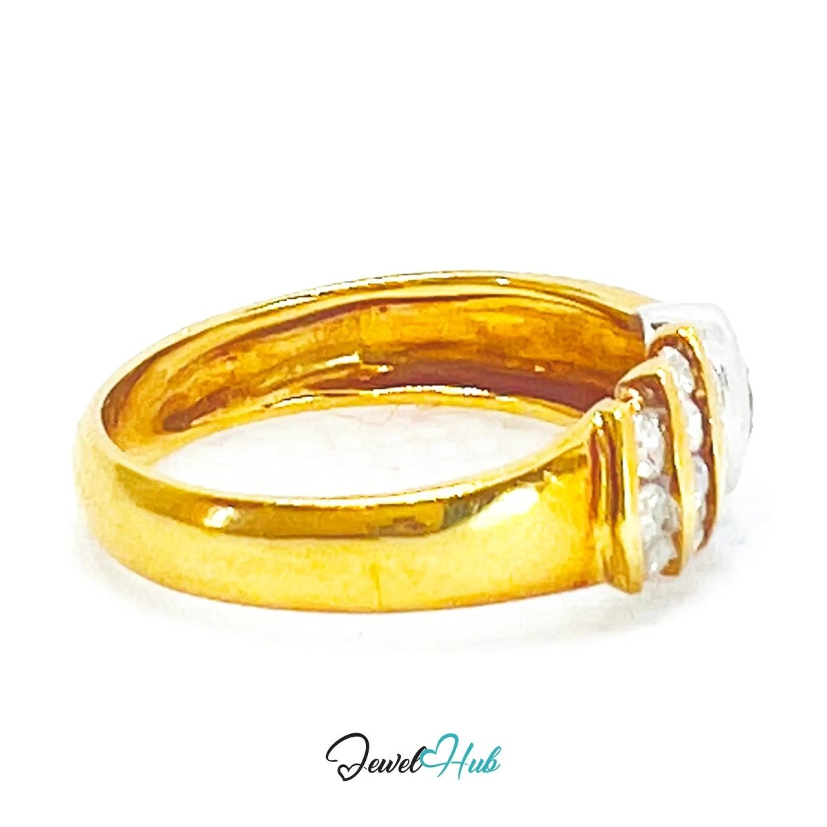 18k Solid Gold Modernist Diamond Ring | 0.38ct | UK L US 6 | Geometric & Modernism - JewelHub.co.uk