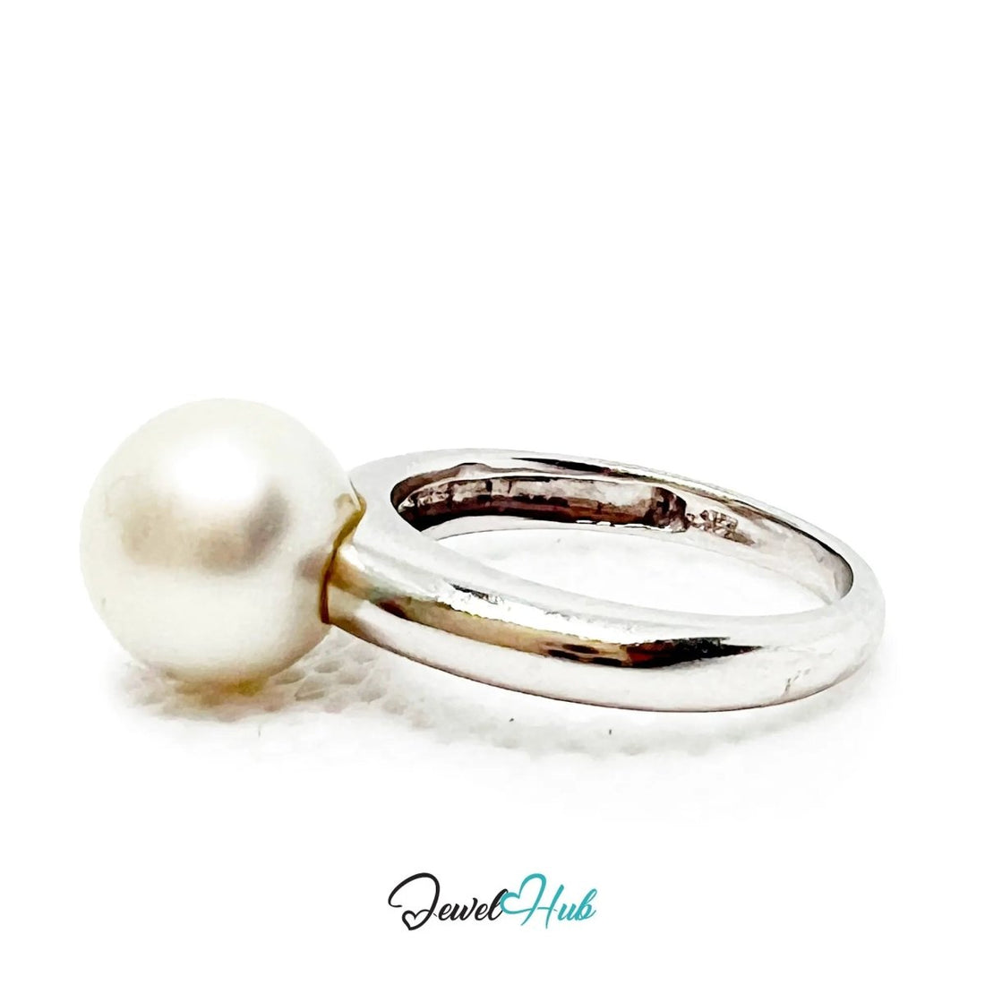 18K White Gold South Sea Pearl Ring – Hallmarked (750) | UK I½ US 4.5 | Legacy in a Luster - JewelHub.co.uk
