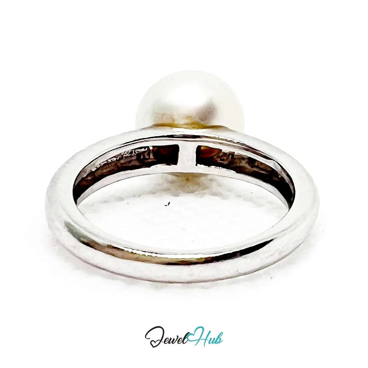 18K White Gold South Sea Pearl Ring – Hallmarked (750) | UK I½ US 4.5 | Legacy in a Luster - JewelHub.co.uk