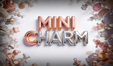 Decorative background with 'Mini Charm' text surrounded by small decorative items.
