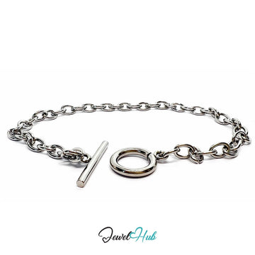 304 Stainless Steel Chain Bracelet – Silvery MiniCharm Entry Base - JewelHub.co.uk