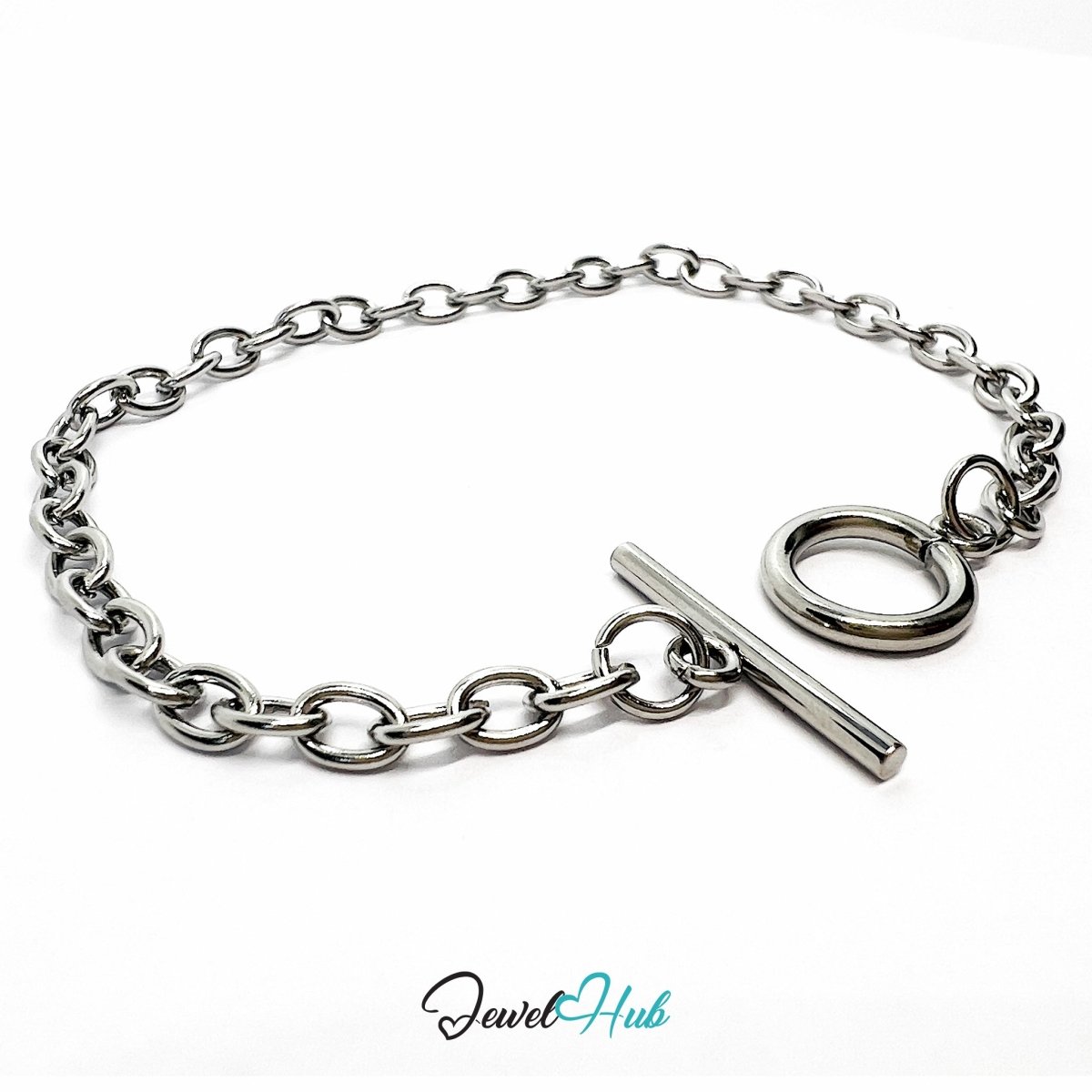 304 Stainless Steel Chain Bracelet – Silvery MiniCharm Entry Base - JewelHub.co.uk