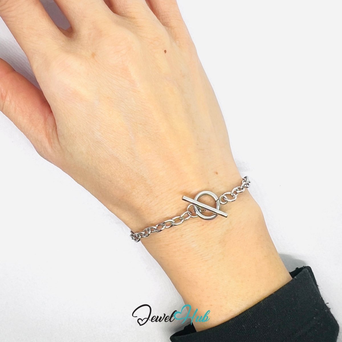 304 Stainless Steel Chain Bracelet – Silvery MiniCharm Entry Base - JewelHub.co.uk