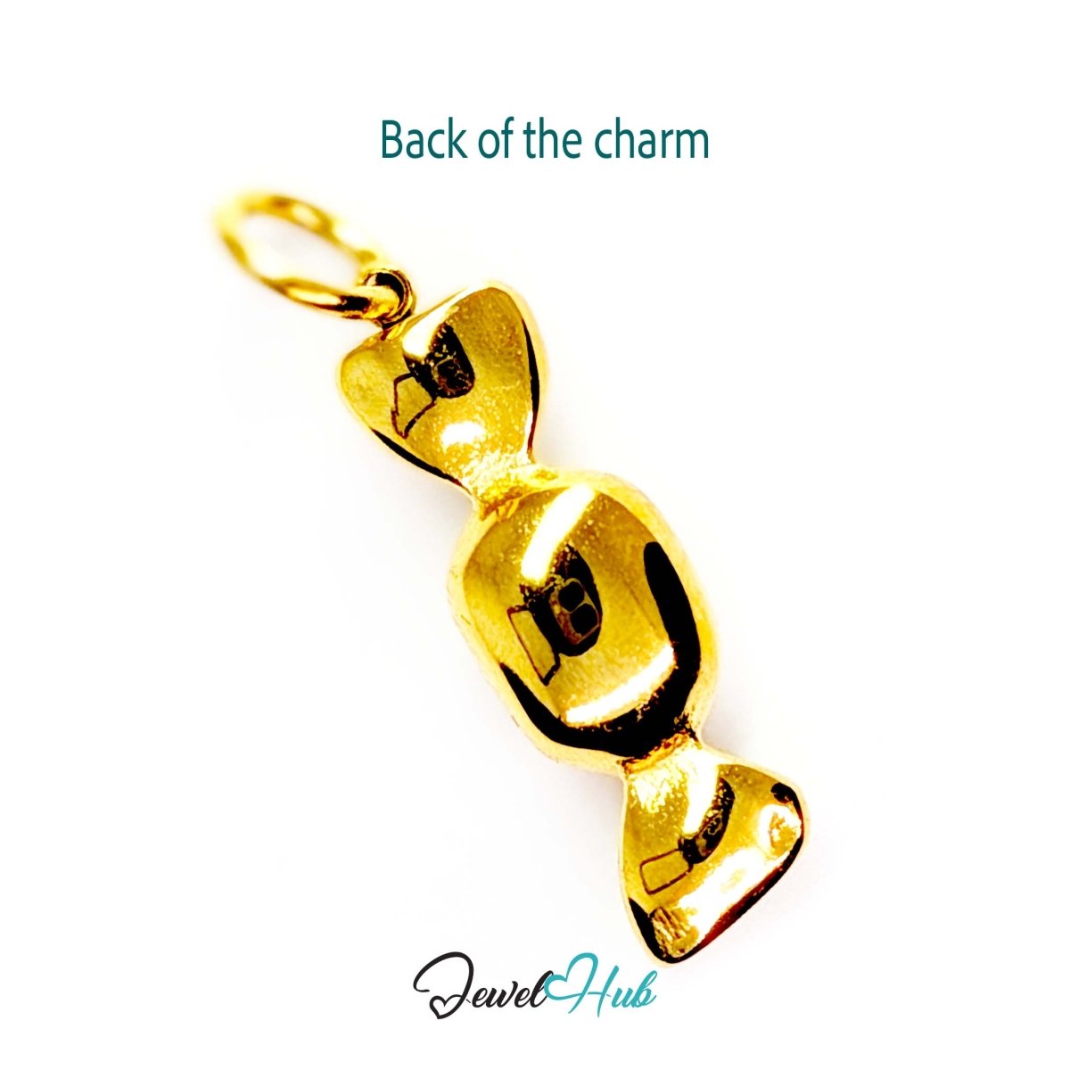 Wrapped sweet charm in gold stainless steel - reverse - JewelHub