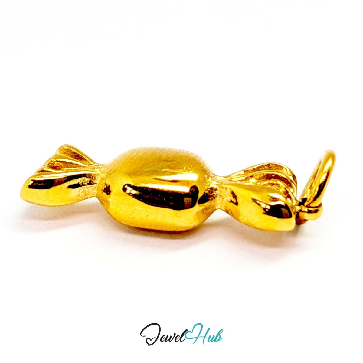 Wrapped sweet charm in gold stainless steel - turned to show depth - JewelHub