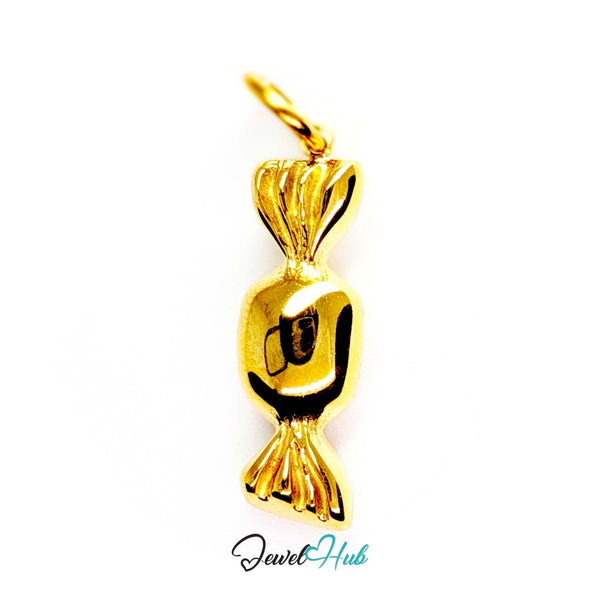 Wrapped sweet charm in gold stainless steel - front view - JewelHub