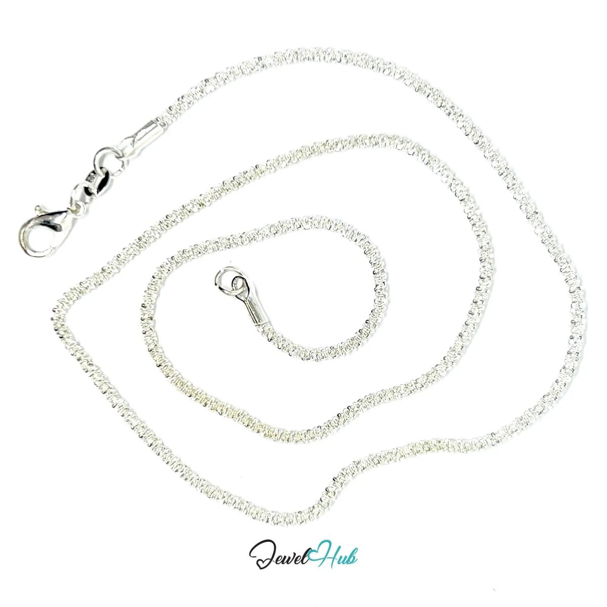 925 Hallmarked Sterling Silver Rope Chain Necklace - 2mm | SilverFlake Strand - JewelHub.co.uk
