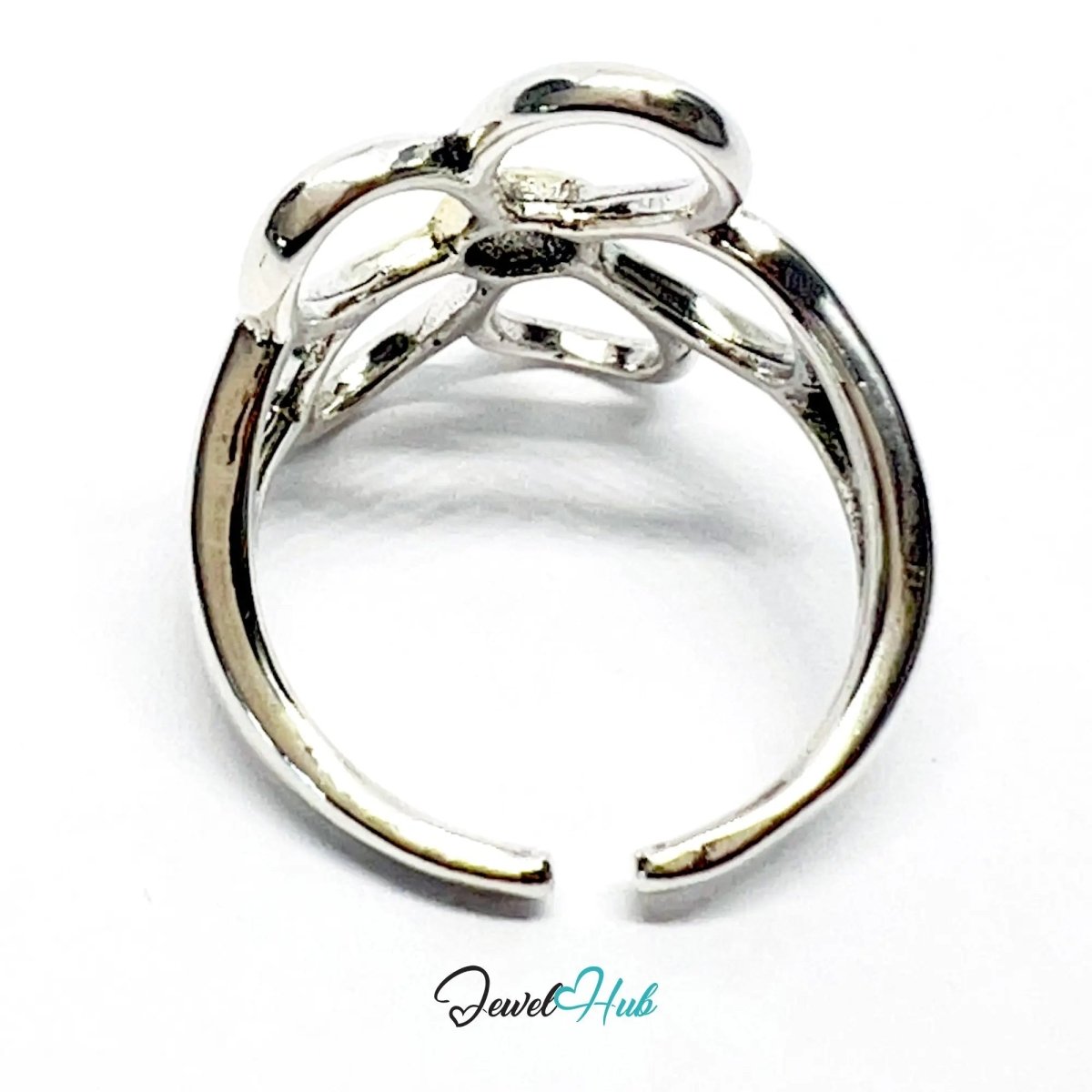 925 Silver & Gold - Tone Flower Ring · UK M - N - O · US 6.5–8 · 3g · Hallmarked - JewelHub.co.uk