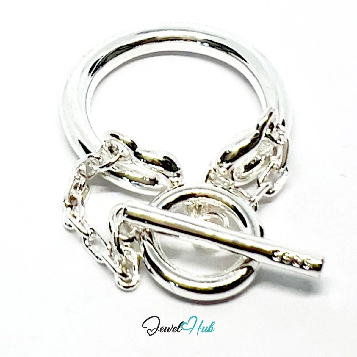 925 Silver Ring Duo (Hallmarked) Chain Connector · UK L · US 6 · 4.85g - JewelHub.co.uk