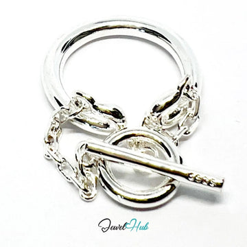 925 Silver Ring Duo (Hallmarked) Chain Connector · UK L · US 6 · 4.85g - JewelHub.co.uk