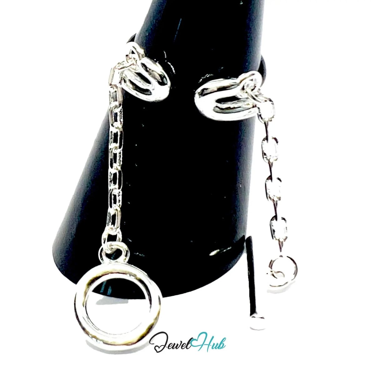 925 Silver Ring Duo (Hallmarked) Chain Connector · UK L · US 6 · 4.85g - JewelHub.co.uk