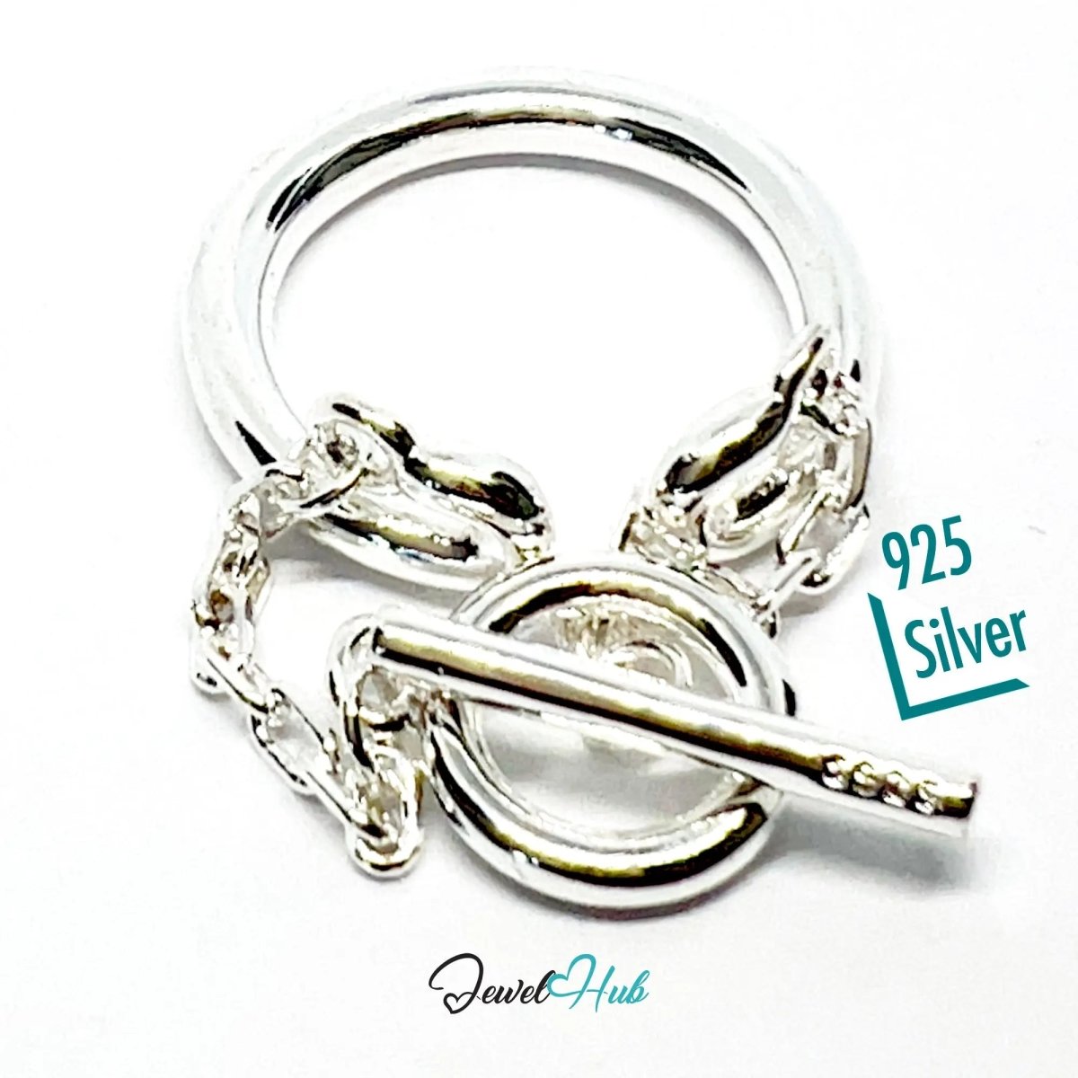 925 Silver Ring Duo (Hallmarked) Chain Connector · UK L · US 6 · 4.85g - JewelHub.co.uk