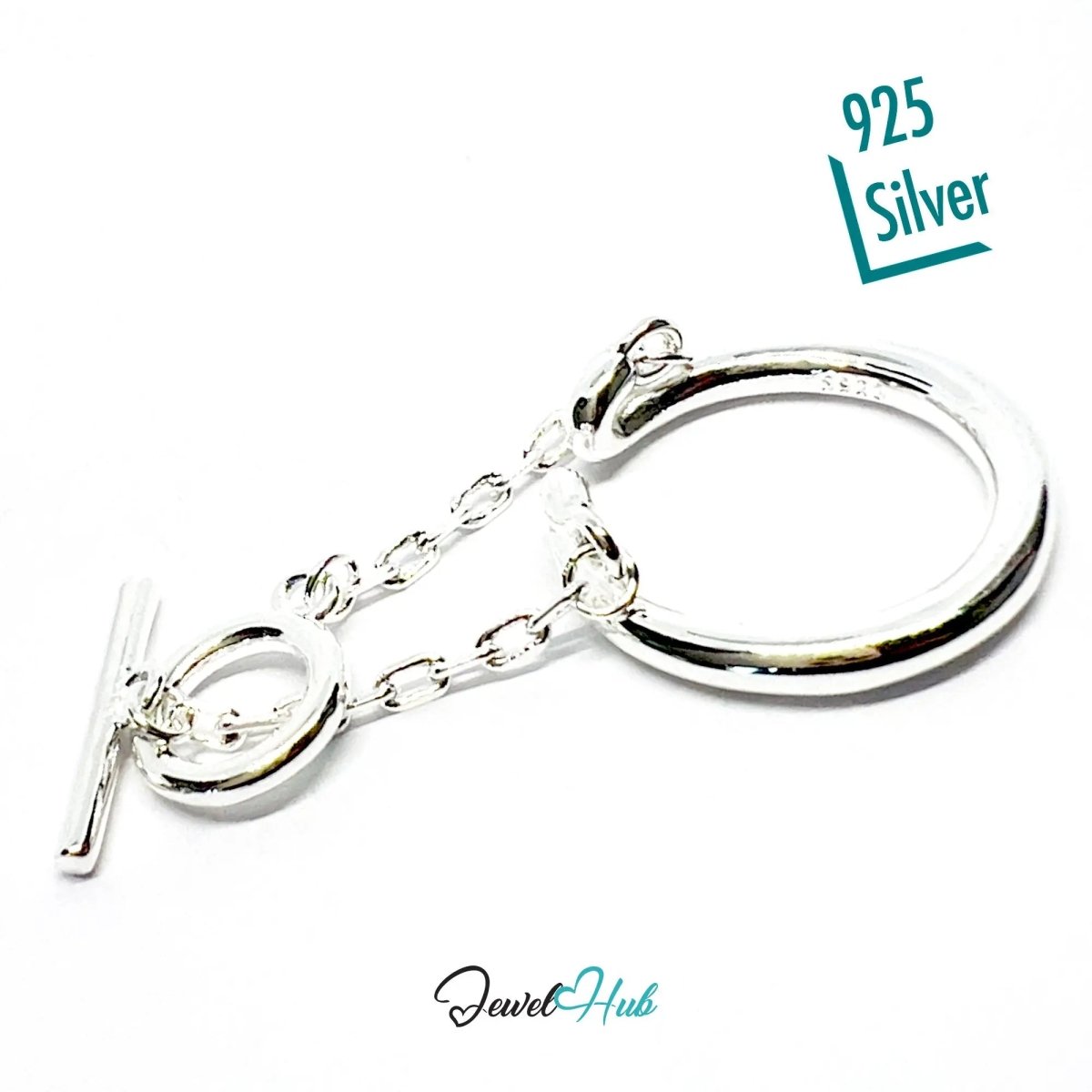 925 Silver Ring Duo (Hallmarked) Chain Connector · UK L · US 6 · 4.85g - JewelHub.co.uk