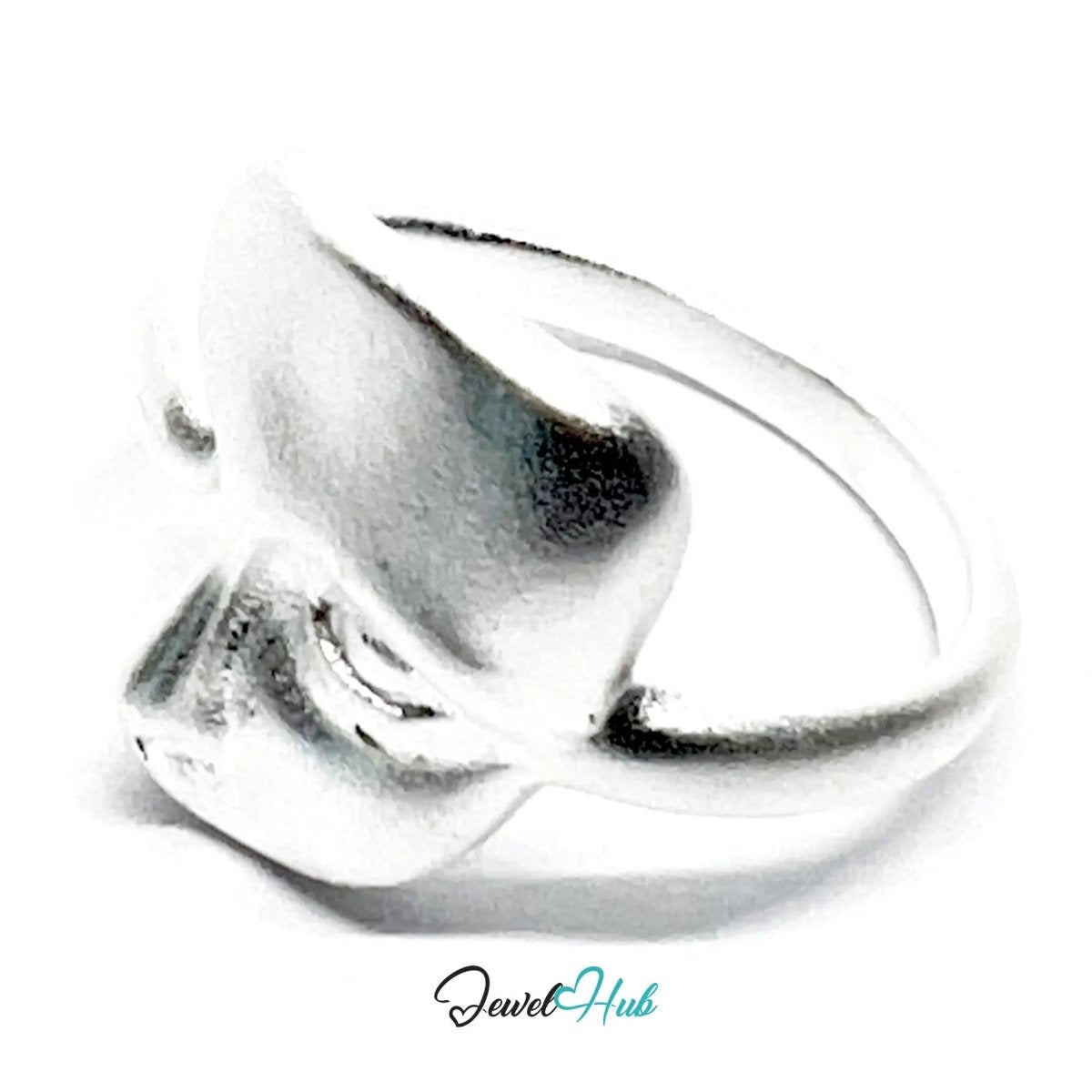 925 Silver Ring (Hallmarked) Abstract Face · UK M - N - O · US 6.5–8 · 3.68g - JewelHub.co.uk