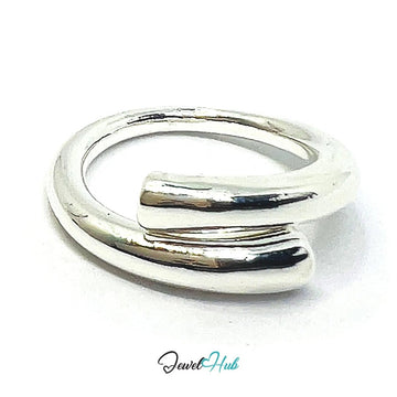 925 Silver Ring (Hallmarked) Aero Fold Design | 7.1–7.7g | Adjustable UK N - O - P - JewelHub.co.uk