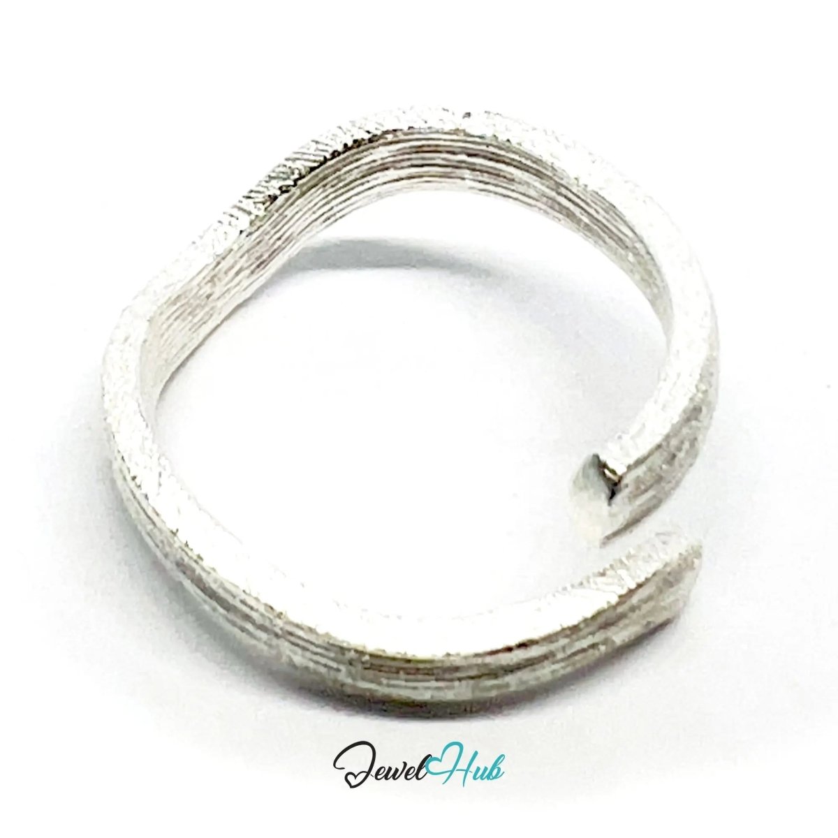 925 Silver Ring (Hallmarked) Bark Texture Band · UK N - O - P · US 7–8.5 · 2.88g - JewelHub.co.uk