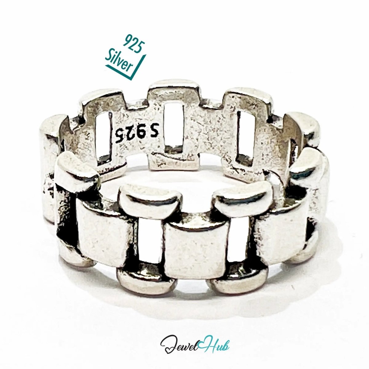 925 Silver Ring (Hallmarked) Chain - Link - Everyday Luxury | 4.08g | Adjustable UK N - O - P - JewelHub.co.uk