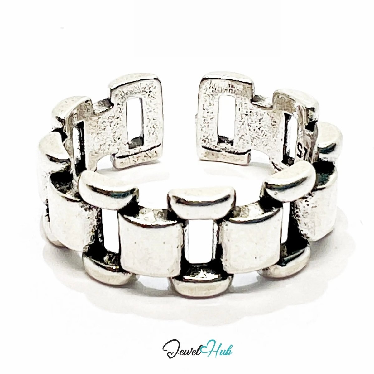 925 Silver Ring (Hallmarked) Chain - Link - Everyday Luxury | 4.08g | Adjustable UK N - O - P - JewelHub.co.uk