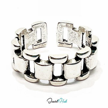 925 Silver Ring (Hallmarked) Chain - Link - Everyday Luxury | 4.08g | Adjustable UK N - O - P - JewelHub.co.uk