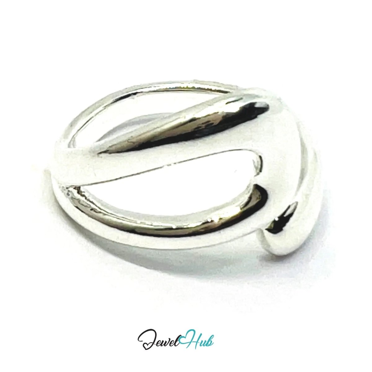 925 Silver Ring (Hallmarked) Contour Loop Design | 5.7g | Adjustable UK O - P - Q - JewelHub.co.uk