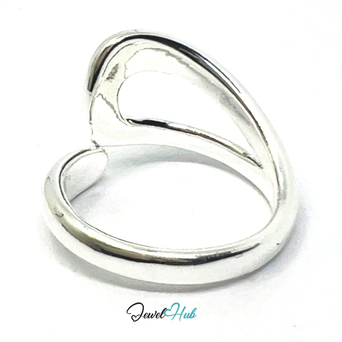 925 Silver Ring (Hallmarked) Contour Loop Design | 5.7g | Adjustable UK O - P - Q - JewelHub.co.uk