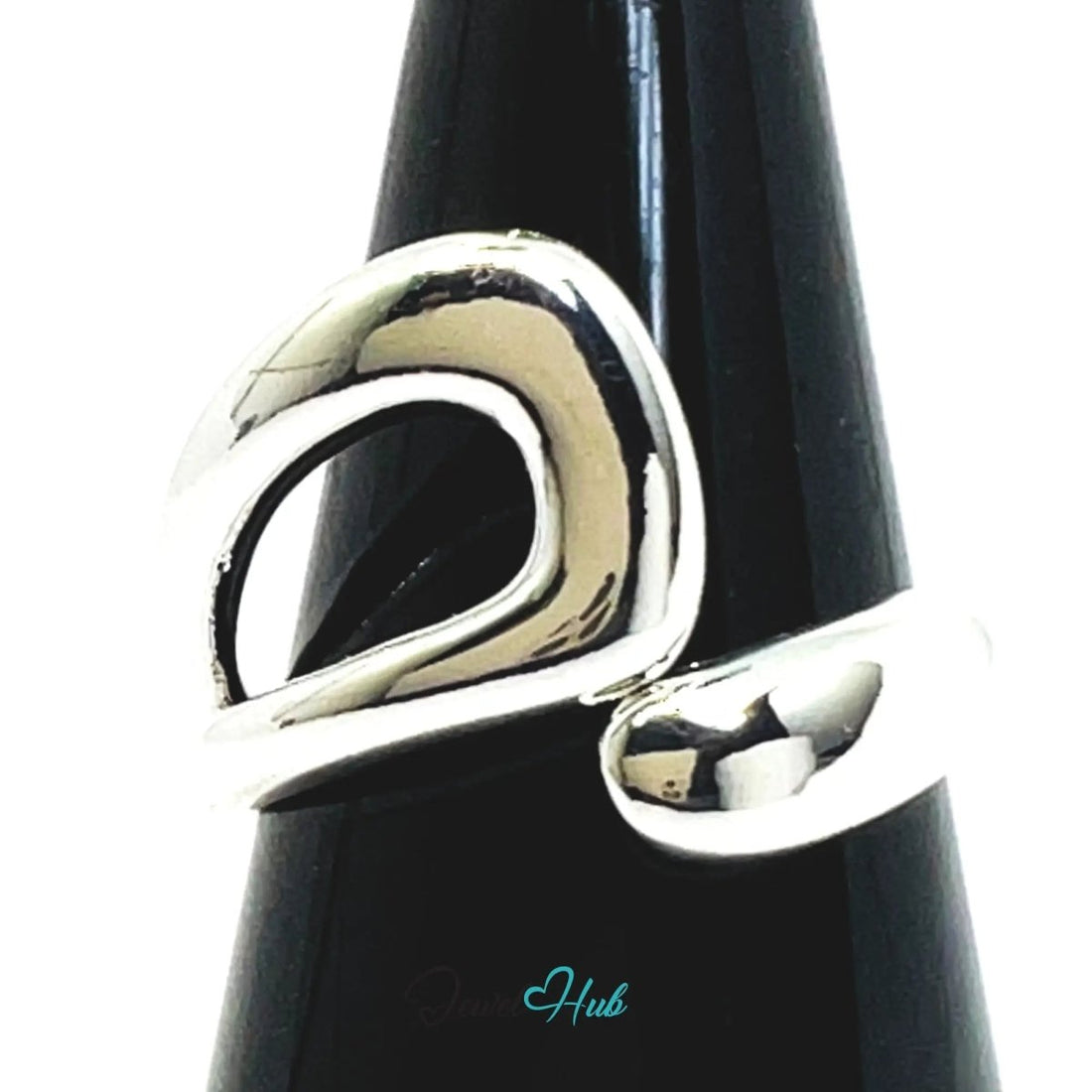 925 Silver Ring (Hallmarked) Contour Loop Design | 5.7g | Adjustable UK O - P - Q - JewelHub.co.uk