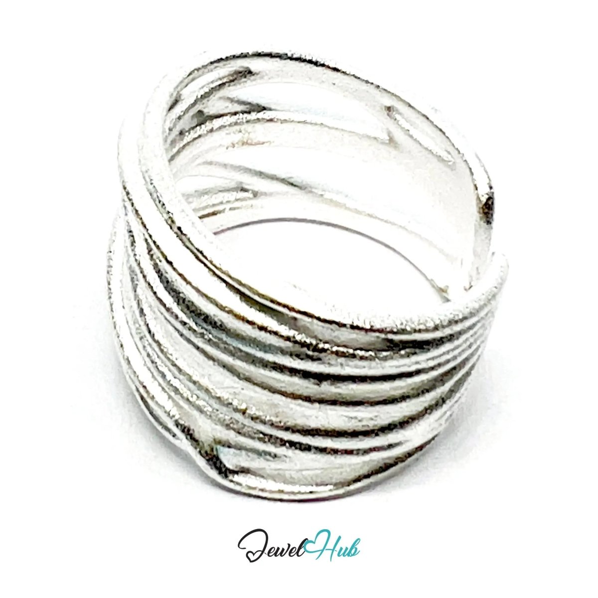925 Silver Ring (Hallmarked) Contour Loop · UK L - M - N · US 6–7.5 · 5.7g - JewelHub.co.uk
