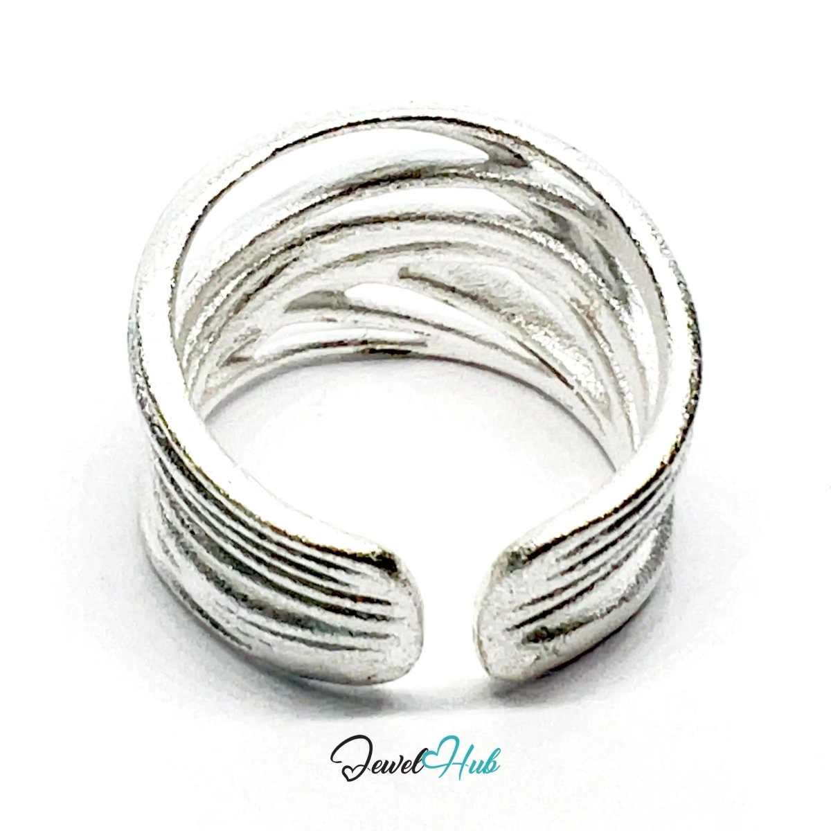 925 Silver Ring (Hallmarked) Contour Loop · UK L - M - N · US 6–7.5 · 5.7g - JewelHub.co.uk
