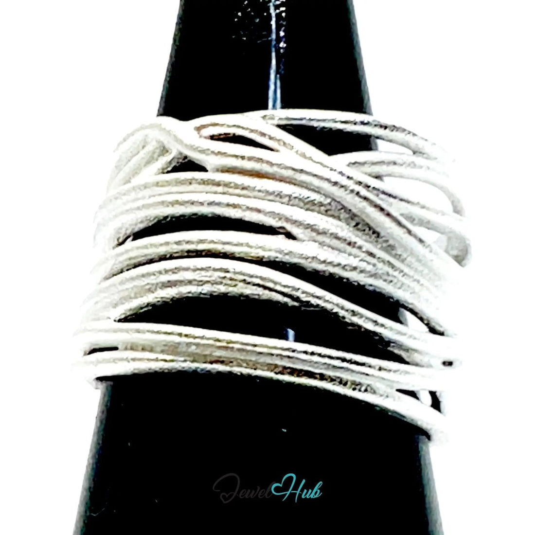 925 Silver Ring (Hallmarked) Contour Loop · UK L - M - N · US 6–7.5 · 5.7g - JewelHub.co.uk