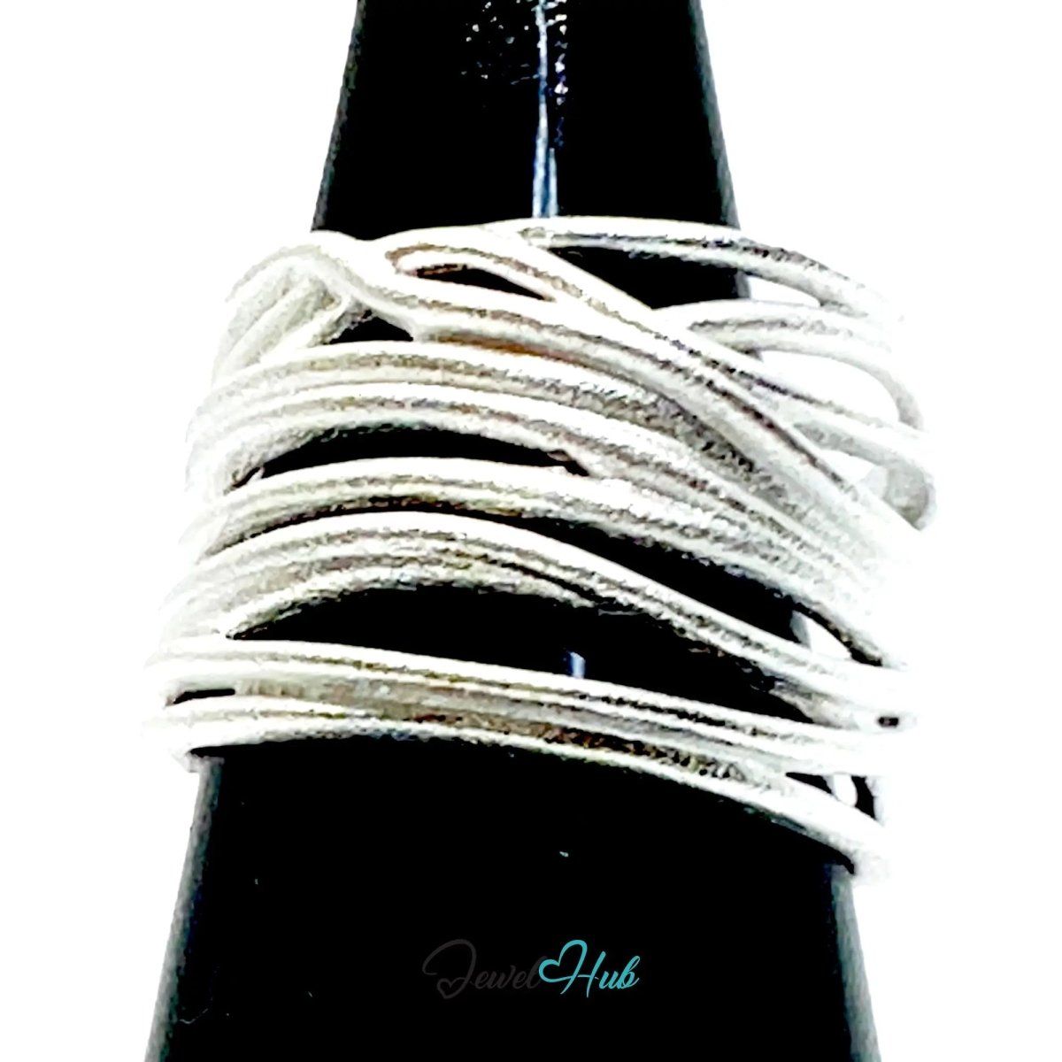 925 Silver Ring (Hallmarked) Contour Loop · UK L - M - N · US 6–7.5 · 5.7g - JewelHub.co.uk