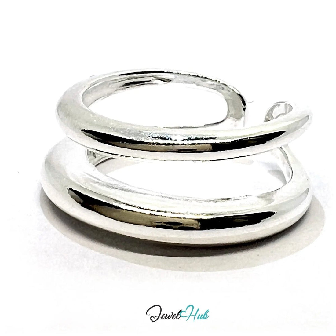 925 Silver Ring (Hallmarked) Double Band Design | 4.44g | Adjustable UK N - O - P - JewelHub.co.uk