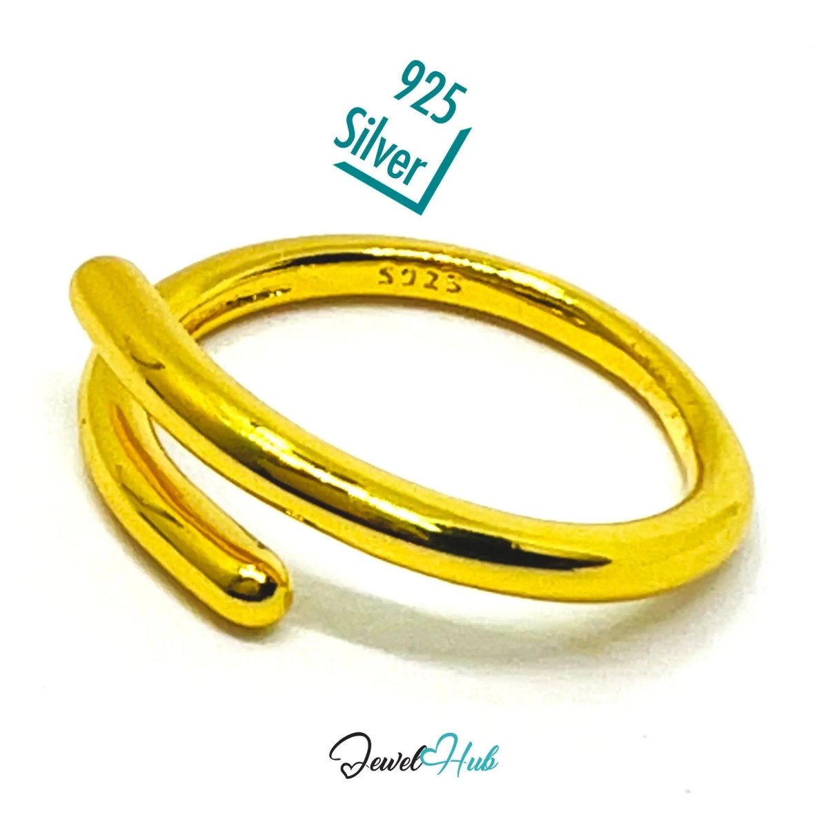 925 Silver Ring (Hallmarked) Forged Nail Design | 3.25g | Adjustable UK O - P - Q - JewelHub.co.uk