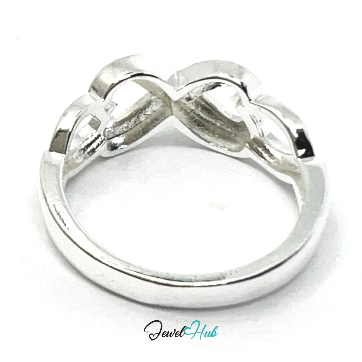 925 Silver Ring (Hallmarked) Infinity Heart | 3.31g / 3.45g | UK N US 7 / UK P US 8 - JewelHub.co.uk