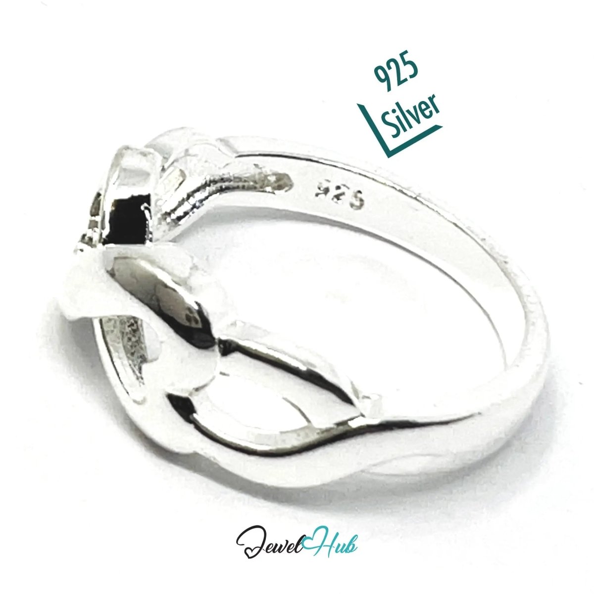 925 Silver Ring (Hallmarked) Infinity Heart | 3.31g / 3.45g | UK N US 7 / UK P US 8 - JewelHub.co.uk