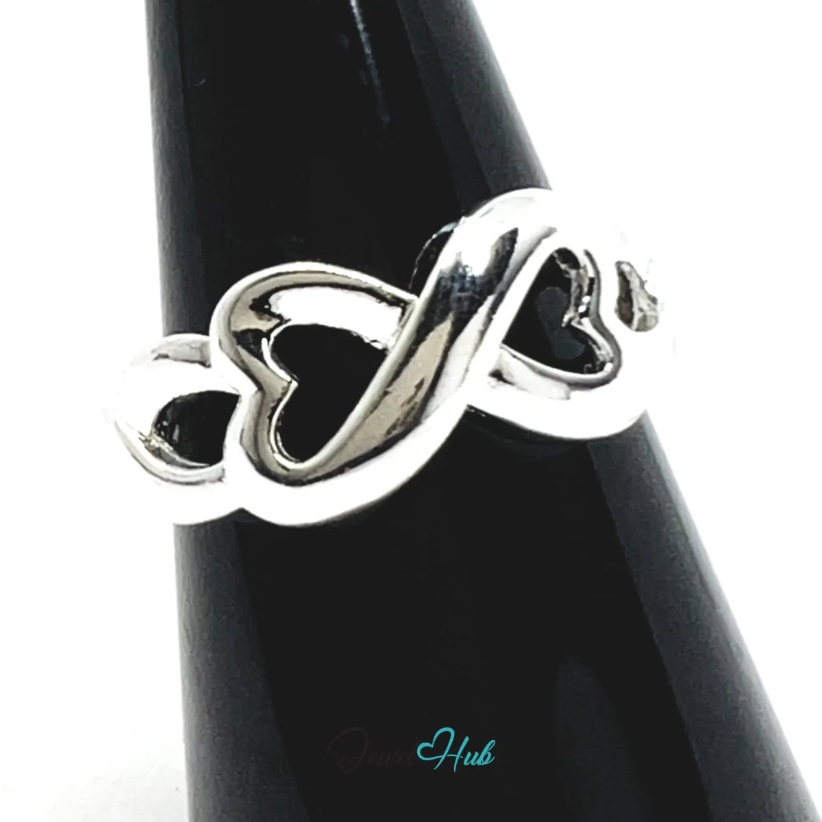925 Silver Ring (Hallmarked) Infinity Heart | 3.31g / 3.45g | UK N US 7 / UK P US 8 - JewelHub.co.uk