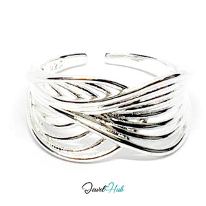 925 Silver Ring (Hallmarked) Interloop Band · UK O - P - Q · US 7.5–8.5 · 2.50g - JewelHub.co.uk