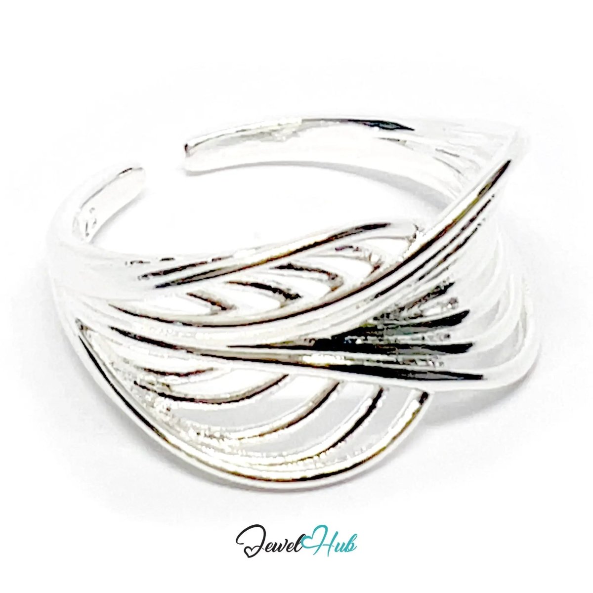 925 Silver Ring (Hallmarked) Interloop Band · UK O - P - Q · US 7.5–8.5 · 2.50g - JewelHub.co.uk