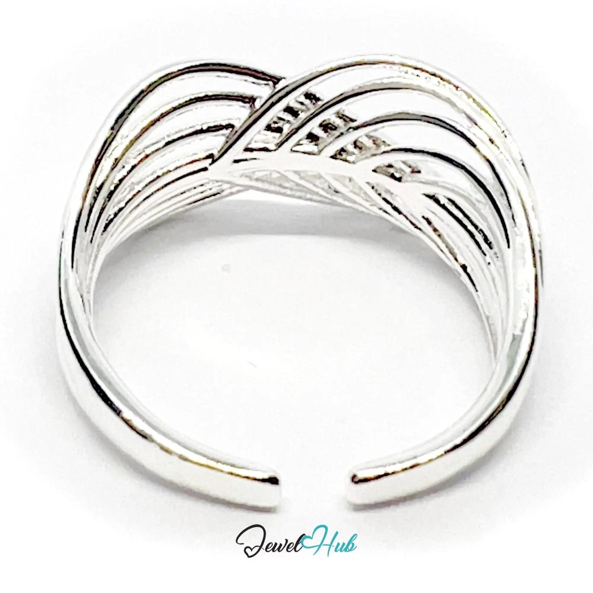 925 Silver Ring (Hallmarked) Interloop Band · UK O - P - Q · US 7.5–8.5 · 2.50g - JewelHub.co.uk