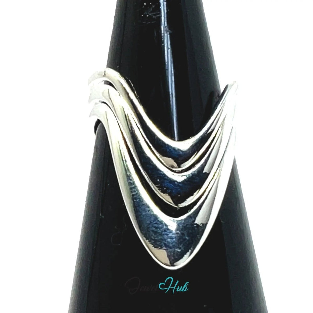 925 Silver Ring (Hallmarked) Layered Point · UK K - L - M · US 5.5–6.5 · 2.94g - JewelHub.co.uk