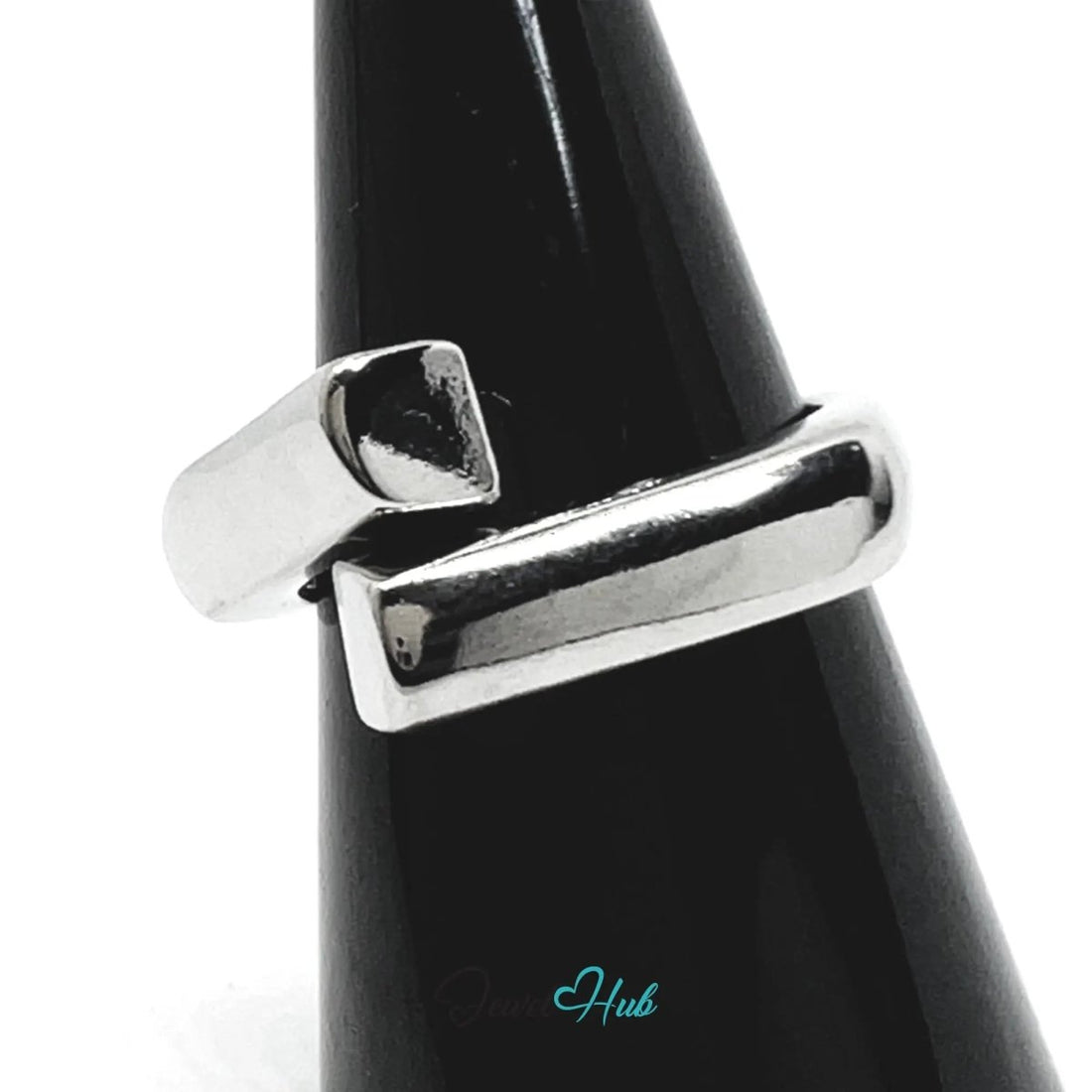 925 Silver Ring (Hallmarked) Linear Merge Design | 4.2g | Adjustable UK O - P - Q - JewelHub.co.uk